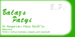 balazs patyi business card